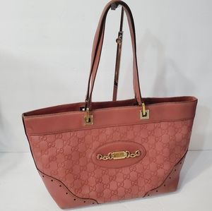 GUCCI  Auth Guccissima Shima tote leather pink